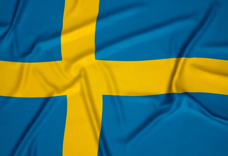 En bild på sveriges flagga